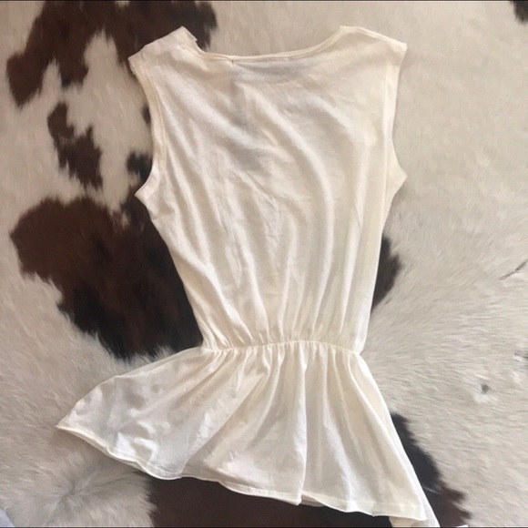 All Saints Waisty Blouse Cream Flowy Top Knit Small - Picture 5 of 7